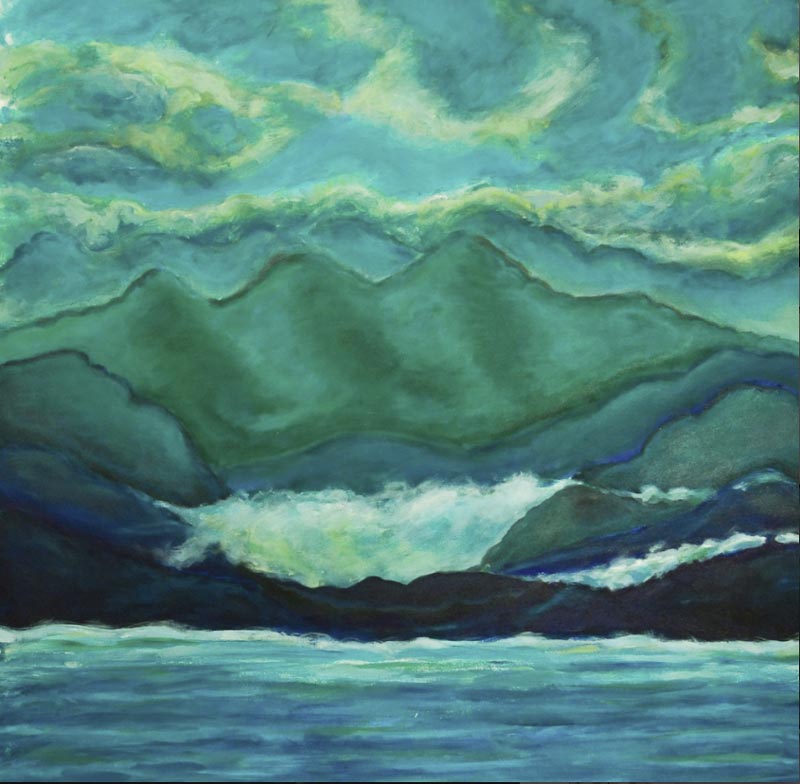 Bay of Sitka, acrylic on canvas, 36” x 36” by Mitchell Rodbell