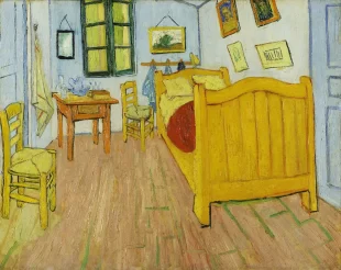 Vincent van Gogh, Bedroom in Arles, 1888, oil on canvas, 28.3″ × 35.4″. Van Gogh Museum, Amsterdam Photo: public domain. wikipedia.org