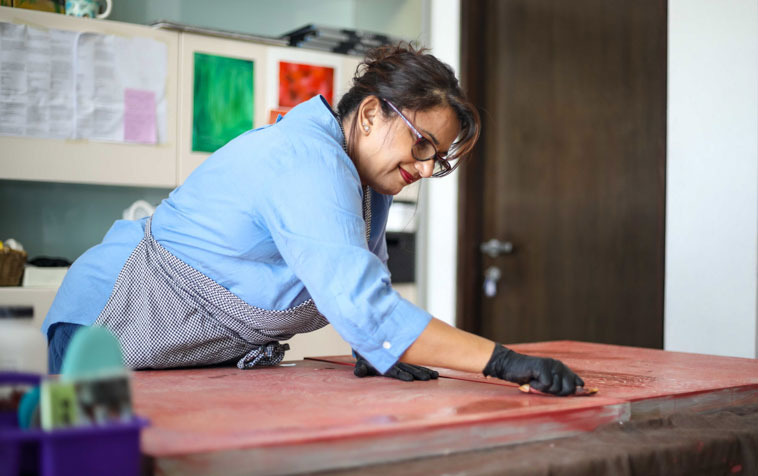 Rajul Shah in her studio