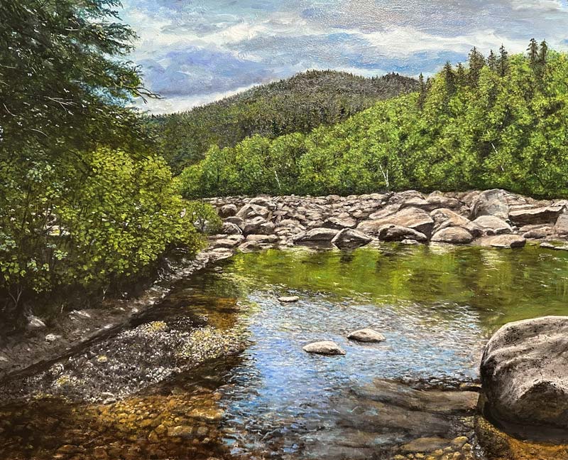 Mountain Stream. oil on panel, 20" X 16"